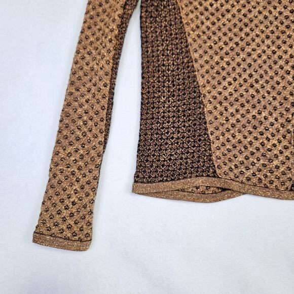 Rag & Bone Womens Metallic Amanda Sweater Chainmail Brown Copper Quiet Luxury XS - Picture 14 of 16